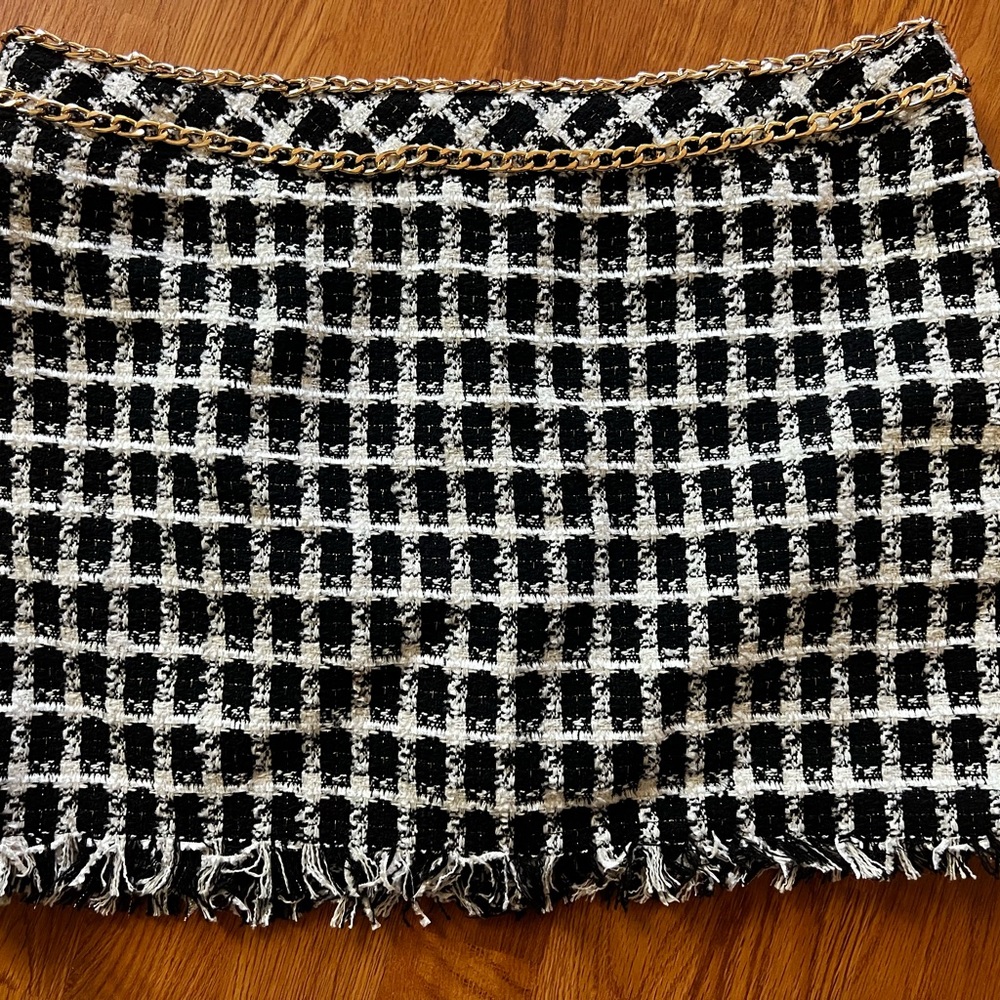 Fashionova Black and White Checkered Skirt